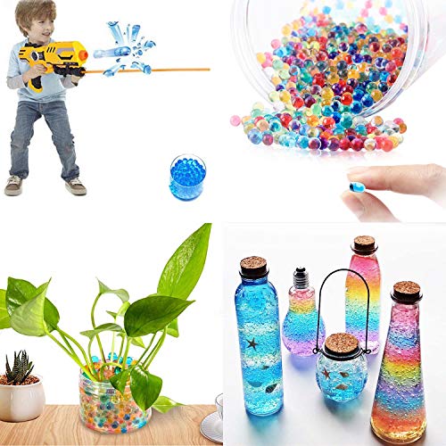 Elongdi Water Beads Pack Rainbow Mix 50,000 Beads Growing Balls, Jelly Water Gel Beads for Spa Refill, Kids Sensory Toys , Vases, Plant, Wedding and Home Decor Elongdi Water Beads Pack Rainbow Mix 50,000 Beads Growing Balls, Jelly Water Gel Beads for Spa Refill, Kids Sensory Toys , Vases, Plant, Wedding and Home Decor